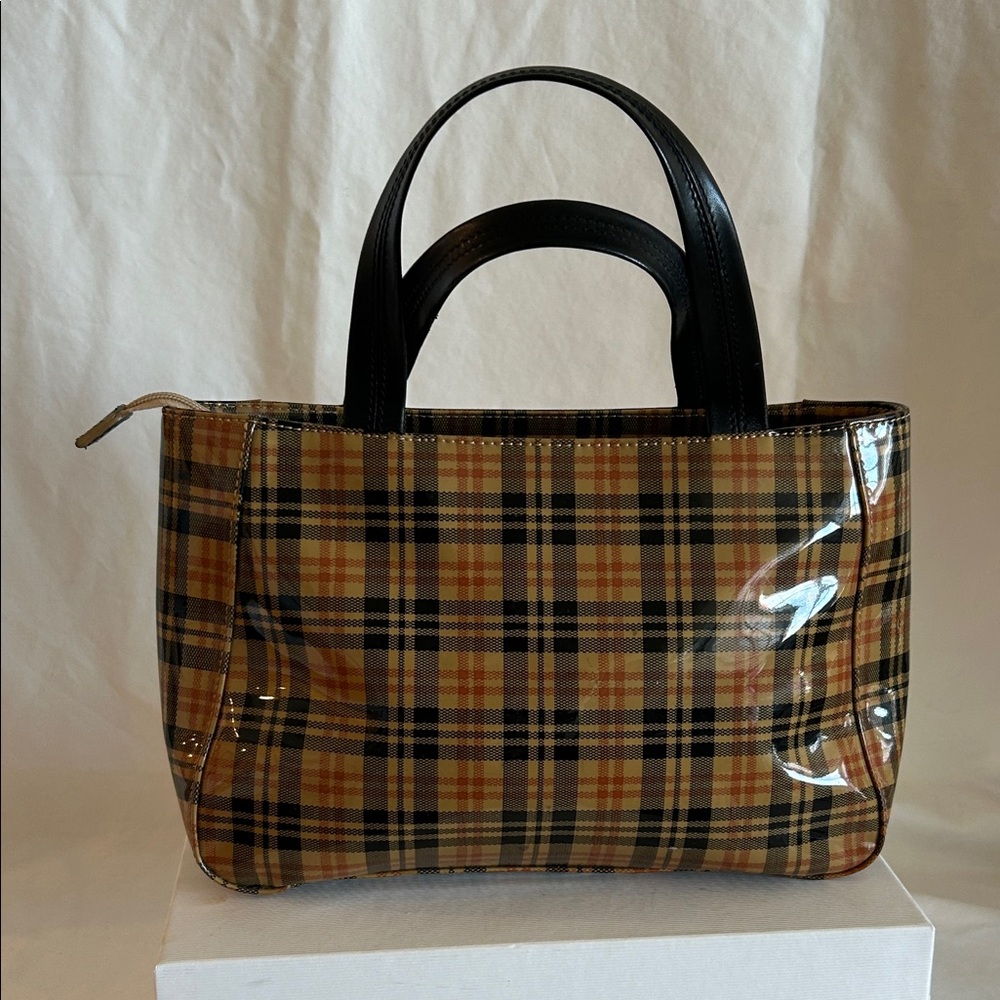 Maxx New York Plaid Mini Tote in Tan and Black
